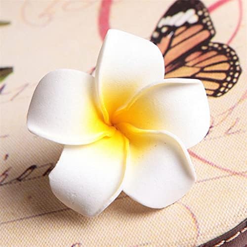 N/A 6pcs plumeria clipes de cabelo de flores para mulheres meninas penteados de ovo de ovo Barrette havaiano Saco