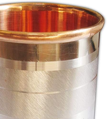 Copper Aço inoxidável bebendo copos para coquetéis de cerveja de vinho aquáticos Glass Glass - pacote de 8