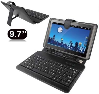Caso de capa de PC para tablet Haijun 9,7 polegadas para comprimido universal de couro de couro com teclado de plástico