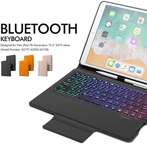 Haodee para iPad Pro Case 12,9 polegadas Teclado sem fio com 7 capa de teclado de retroilumos de cor 5.1 Caixa de teclado Bluetooth