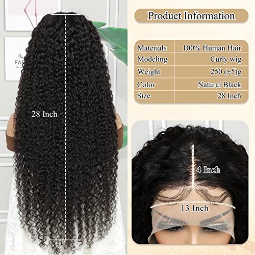 Samput Long Curly Wig 13x4 HD Transparente Wigs Front Wigs Human Human para mulheres negras 28 polegadas NATURAS PRECUTADAS COM CABELOS
