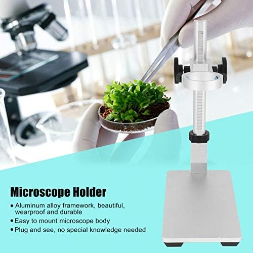 Huangxing - suporte de microscópio, suporte ao microscópio, suporte de microscópio ajustável durável universal, à prova de desgaste