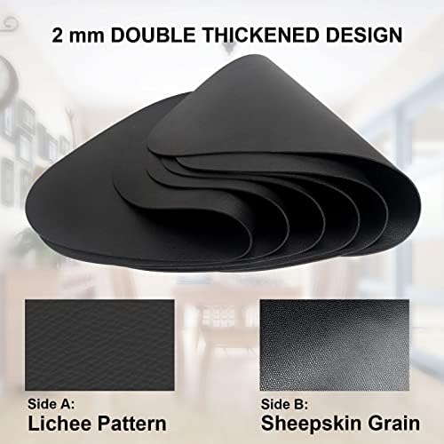 PMIIO Placemats Faux Leather Placemats Para pátio de jantar de cozinha, resistente ao calor fácil de limpar à prova d'água