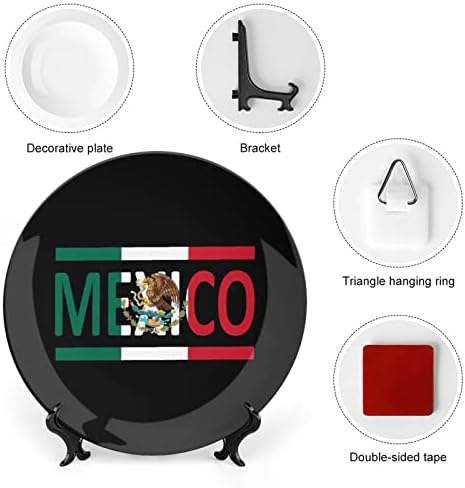 Bandeira mexicana Placas decorativas de cerâmica personalizadas China personalizadas Placas redondas em casa com suporte de