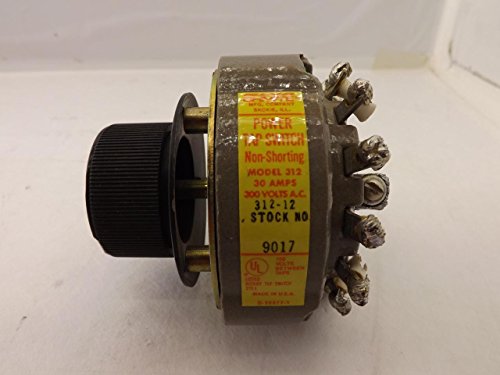 Switch de ohmite 312-12, torneira rotativa, sp12t, 30a, 300V
