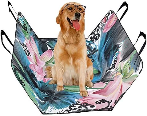 Enevotx Tampa de assento para cão peixe personalizado fundo marinho cor de impressão de impressão à mão para cães impermeável