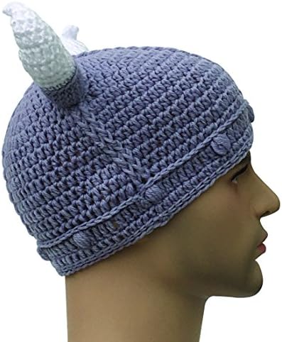 Kafeimali unissex bárbaro cavaleiro knit chapéu viking chifre