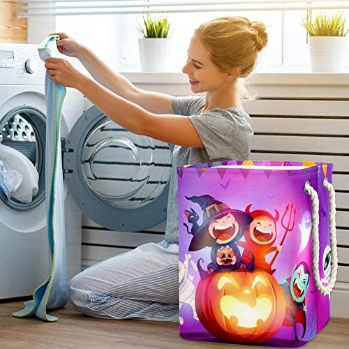 Festa divertida de celebração de Halloween Indomer 300d Oxford PVC Roupas à prova d'água cesto de roupa grande para