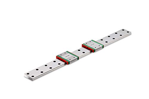 TEN-HIGH Linear Rail, 1pcs CNC Parts MR15 MGW15 Miniature Linear Guide Rail Way Slide 500mm+2pcs MGW15C Slider Miniature Linear Motion