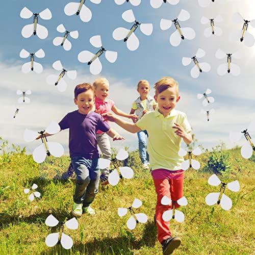 Chenkaiyang 10 compactores card de borboleta voadora mágica, borboletas brancas voadoras com 5pcs quadro branco pintado