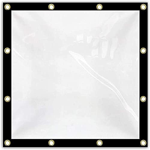 WHCQ Tarpa de lona transparente transparente Tecada à prova d'água, cortina transparente de PVC para serviço pesado, canto de borda