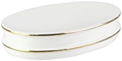 American Atelier Bath ou Kitchen Ceramic Dish W Rim metálico - exibe bar ou sabonetes artesanais decorativos de maneira luxuosa