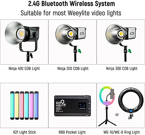 RC-11 Wireless Remote para Weeylite RB9 Pocket Light We-10/We-9 RGB Ring Light Ninja 200 Ninja 300 Ninja 400 COB Video Light