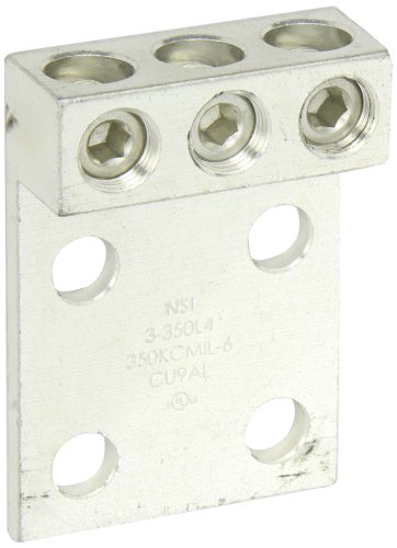 LUG de transformador com classificação dupla, faixa de arame de 350 mcm - 6 awg, orifício de mistura de 0,563 , tamanho
