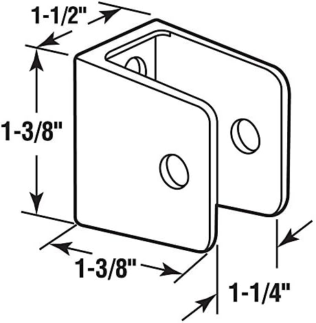 Sentry Supply 650-6422 U Suporte de parede da forma, 1-1/4 polegadas x 1-1/2 polegadas, cromado ,,