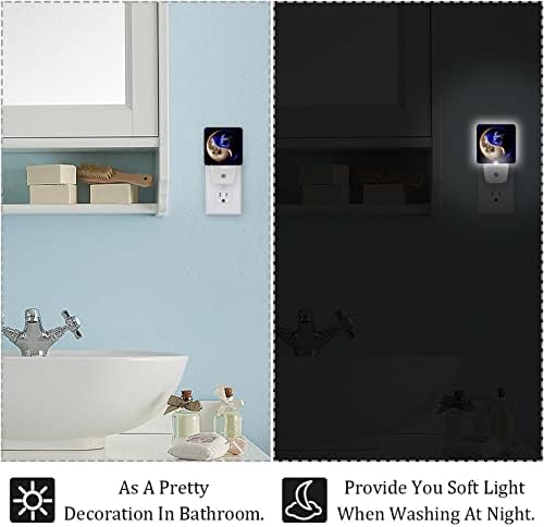 3D Yin Yang Moon Terra LED Night Light, Kids Nightlights for Bedroom Plug in Wall Night Lamp Brilho ajustável para escadas do quarto Decoração do quarto do bebê corredor