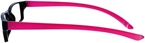 A empresa de óculos de leitura Black Neon Pink Neck Spec Specs Readers Womens Ladies Spring Dobes R20-4 +2.00