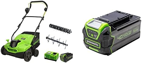 Greenworks 40V DeThatcher/Scarifier, Bateria USB 5AH e carregador rápido incluídos, DT40B510 29472 G-MAX 40V Li-Ion