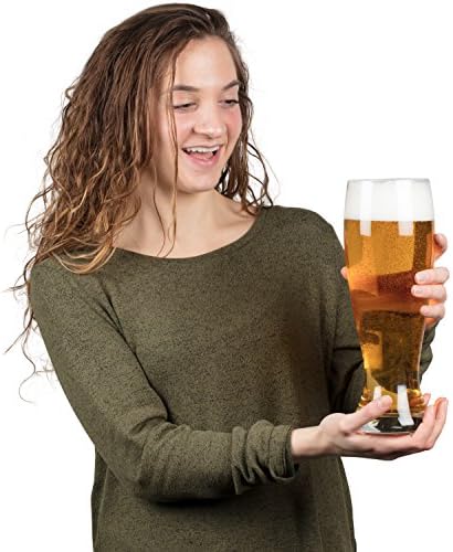 Glass de cerveja gigante extra grande de grandes dimensões - 53oz - mantém até 4 garrafas de cervejas