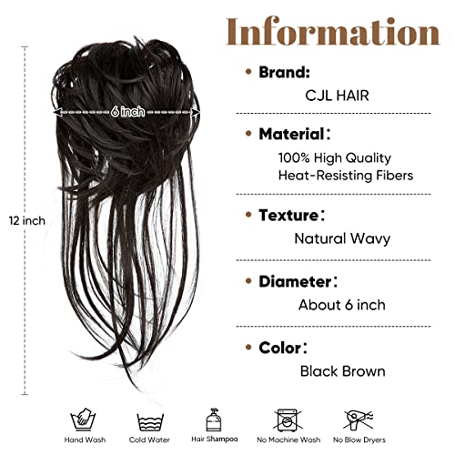 Extensões de pão de cabelo encaracolado de cabelo de cabelo de cabelo cjl com caudas retas Scrunchies de cabelo para mulheres rabos