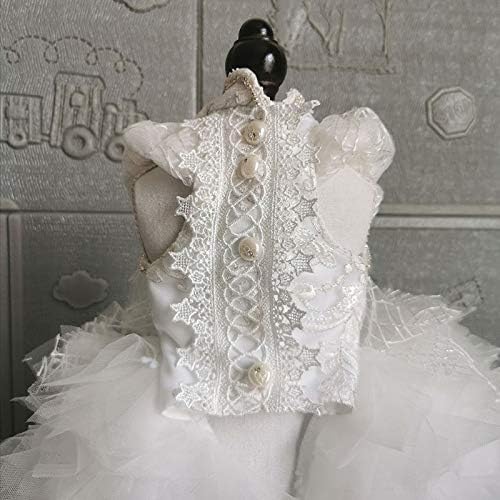 Uxzdx cujux roupas artesanais vestidos de noiva de cão de fada conto clássico de renda branca vestido de bola capela