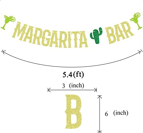 Margarita Bar Banner, Margaritas Bunting Garland para Cinco de Mayo Fiesta mexicana Decorações de festas temáticas, Cactus