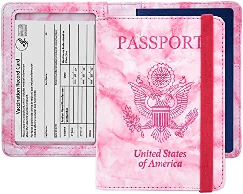 Kandouren Passport e Vaccine Card Titular Case, acessórios de viagem para mulheres, carteira de passaporte com ranhura