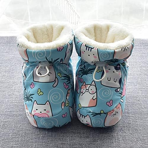 Botas de bebê para meninas Sones de neve de neve sapatos de criança sapatos de algodão e veludo espesso de sapatos de solado macio, fofos, não caia antes dos sapatos tamanho 3 botas de menina