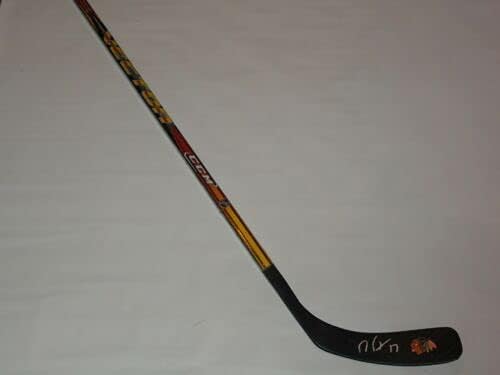 Dylan Strome assinado Hockey Stick Blackhawks autografado raro 1