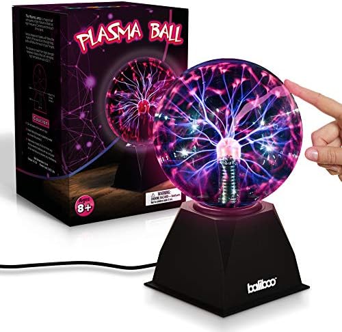 Luz de bola de plasma, 6 polegadas | Touch e Sound Lightning Globe | Magical, interativo, cenário de humor, diversão e lâmpada científica