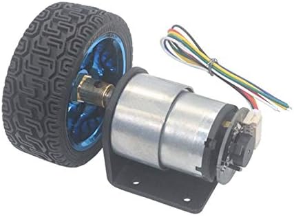 DC DIY Motor 1 Conjunto de codificador de motor DC 6V 12V Motor de engrenagem de altura do eixo de altura, com suporte de montagem