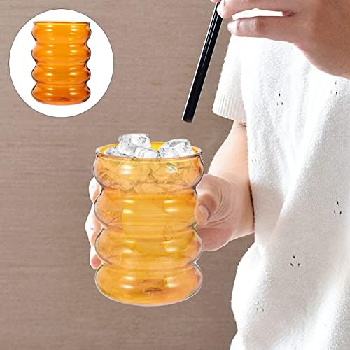 Xícaras de vidro com nervuras do doitool - 16 onças de copo de copo de copo de ripas - copos criativos de copo de água gelada coques
