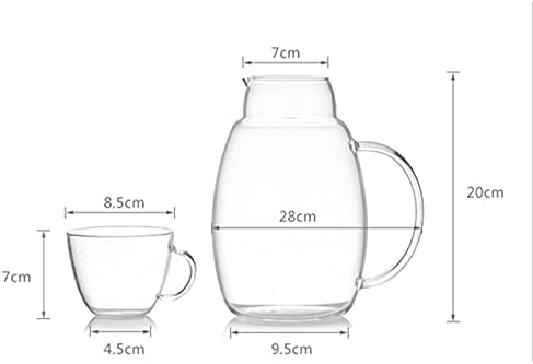 Jarro Kettle jarra com tampa e alça, jarra de suco de vidro com tampa e alça, 1700 ml de bebida