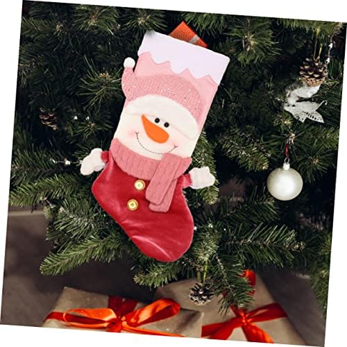Bestoyard 1pc Meias de Natal Decoração de Natal Mini Candy Pink Candy Decoração de meia de Natal Decoração de meia