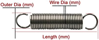 Substituição da mola de tensão metálica 1 fio de mola de extensão para ferramentas diy Extensão diâmetro da mola de