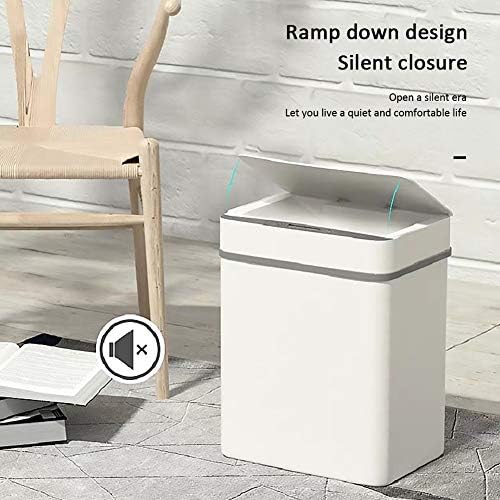 TJLSS 12L Lixo inteligente pode indução automática Sensor de movimento infravermelho Dustbin Home Cozinha banheiro lixo Lixo BRANCO