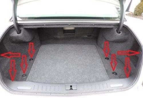 Rede de carga de porta -malas - Made e se encaixa em veículo específico para Cadillac DTS 2006-2011 - Organizador de armazenamento de malha elástica - Acessórios premium - Redação de bagagem de carga de tronco
