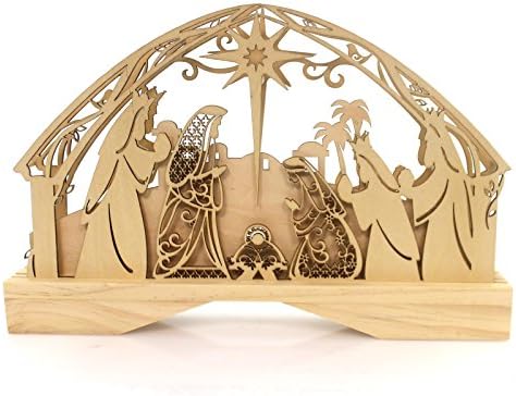 Enesco Flourish Lighted Nativity Centerpice 7.87 em