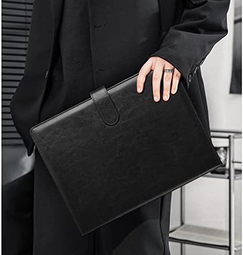 Gybenzi Padfolio Pasta Notebook Notepad Holder Legal Pad Mall currículo Fólio, A4 Tamanho da carta Portfólio de couro Fell para homens e mulheres, preto…