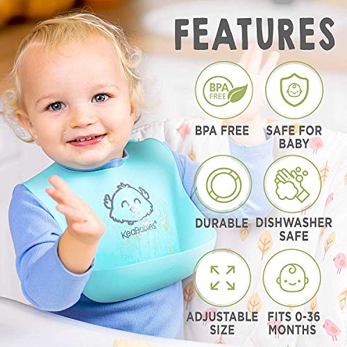 KeAbabies Baby Bibs e pacote de panos orgânicos de arroto - babadores de alimentação de bebê com grande bolso de