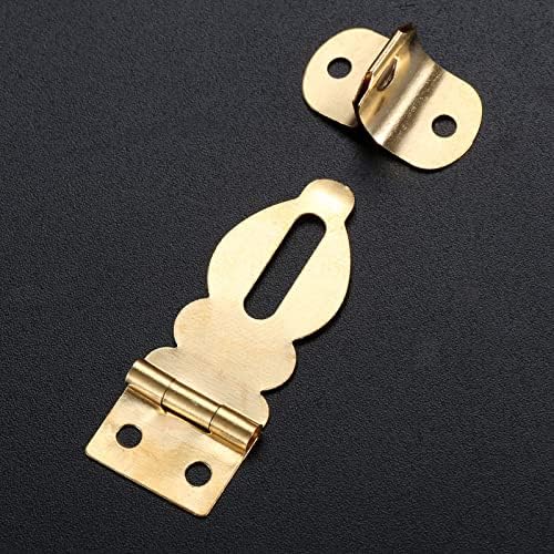 Dophee 10pcs Brass Solid Padlock Hasp, mini fivelas de hass decorativos com parafusos para caixa de jóias de caixas de madeira