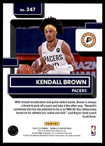 Kendall Brown RC 2022-23 Donruss #247 nm+ -mt+ NBA Basketball Pacers classificou o novato