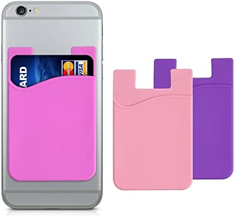 KWMOBILE Stick -on -cartão de cartão para telefone - Silicone Wallet Card Titular - Garanta para o celular Back ou Case