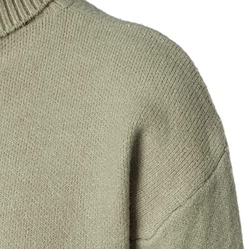 Menas de cor sólida Moda de gola alta moda de lazer esbelta algodão top macio vintage vintage casual pulôver sweatshirt