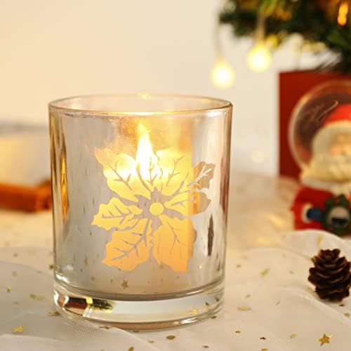 Diamond Star Christmas Votivo Votas Vidro Tealight Veller Conjunto de 4 para decoração de casa