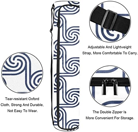 Bolsa de porcelana azul e branca chinesa Bolsas de ioga de ioga de ioga de ioga full-zip para homens, portador de ioga com cinta ajustável