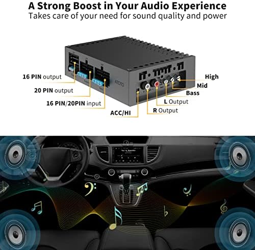 ATOTO CA-AEC01 Amplificador de carro Compatível com S8G2A74SD 7 polegadas de carro duplo estéreo Din Din Android Navegação,