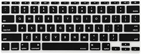 Mosis Protetive Teclado Tampa de pele Compatível com MacBook Air 11 polegadas A1370 A1465, Black