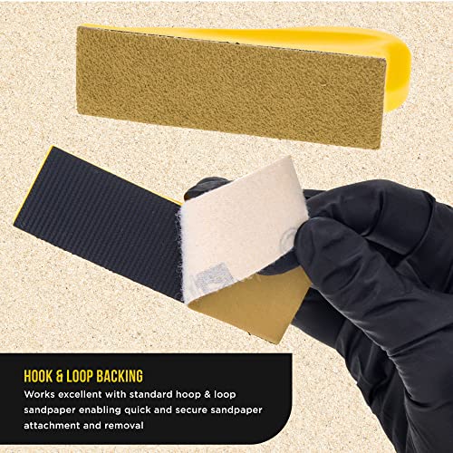 Dura -Gold Premium 1 x 4 Micro folhas de lençóis de ouro, 400 Grit - Backing de gancho e loop, madeira de madeira -
