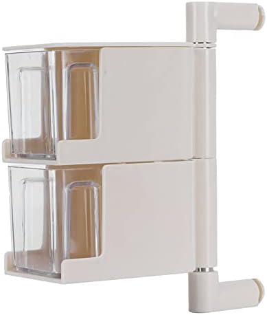 Caixa de tempero de cozinha de 2 camadas, parede de tubo de aço inoxidável montado sem punção bandeja rotativa para açúcar salgado